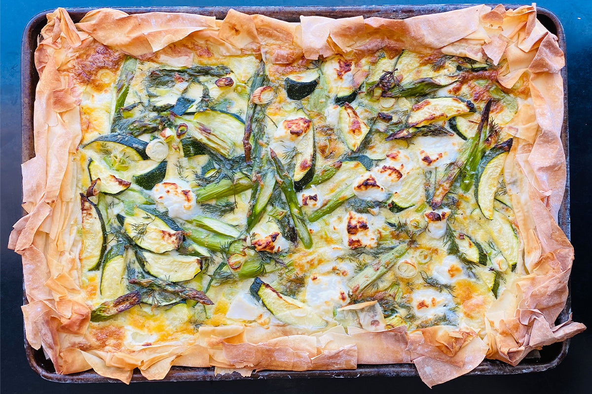 Asparagus and Courgette Filo Slice