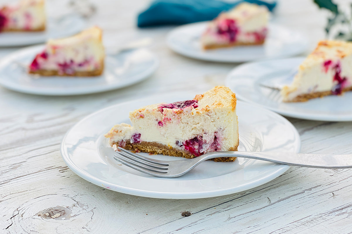 Cranberry, orange and ginger cheesecake