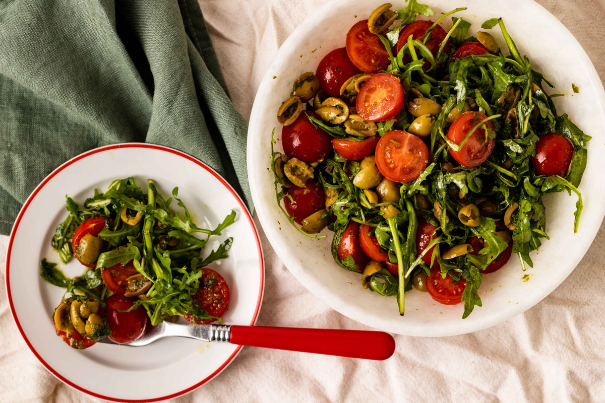 Cherry Tomato, Pine Nut, Green Olive & Rocket Salad