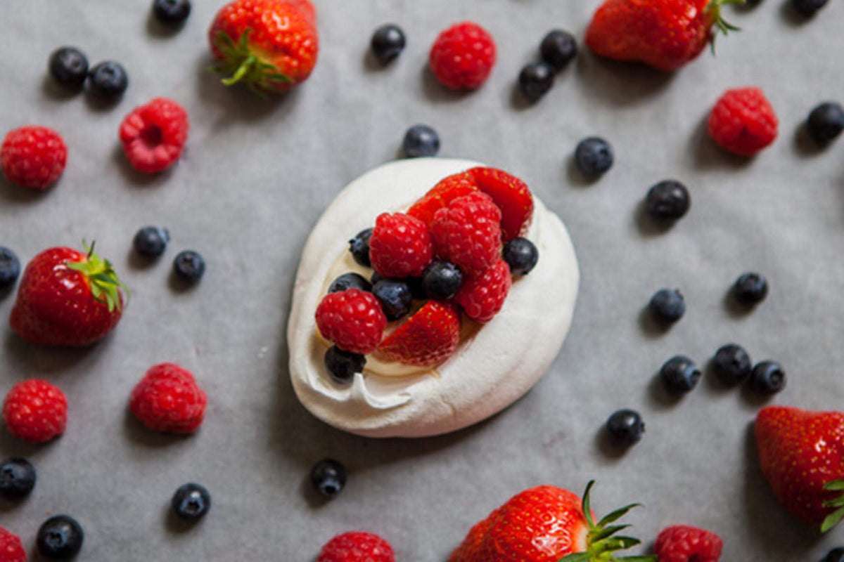 Summer berry pavlova