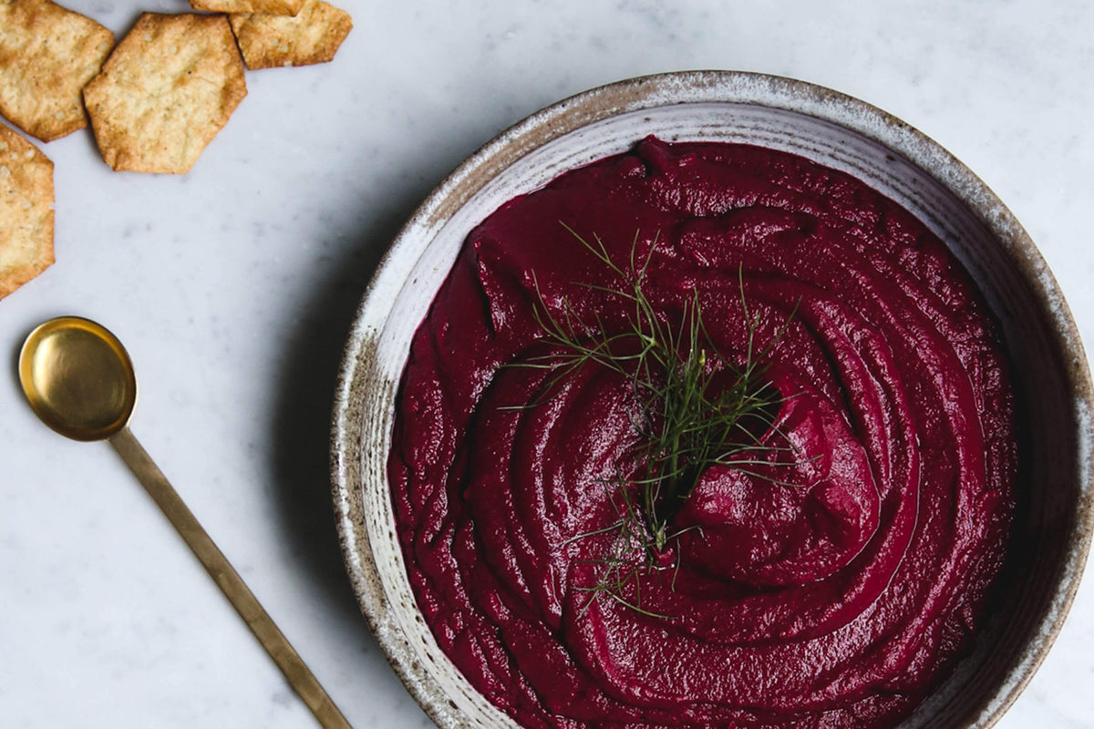 Beetroot fennel and walnut dip