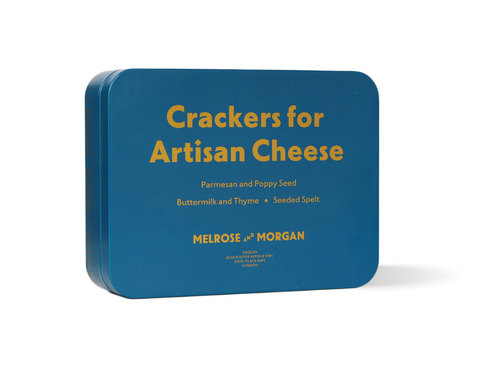 Cracker for Artisan Cheese Tin. Parmesan and Poppy Seed, Buttermilk, Thyme and Chilli and Spelt Shards.