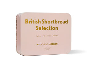 Shortbread Selection Tin, spiced, chocolate, vanilla shortbread melrose and Morgan